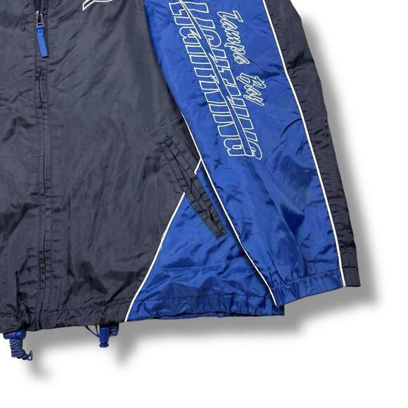 Vintage NHL Tampa Bay Lightning Windbreaker Jacket Black Blue Large Retro 90s - Picture 4 of 12
